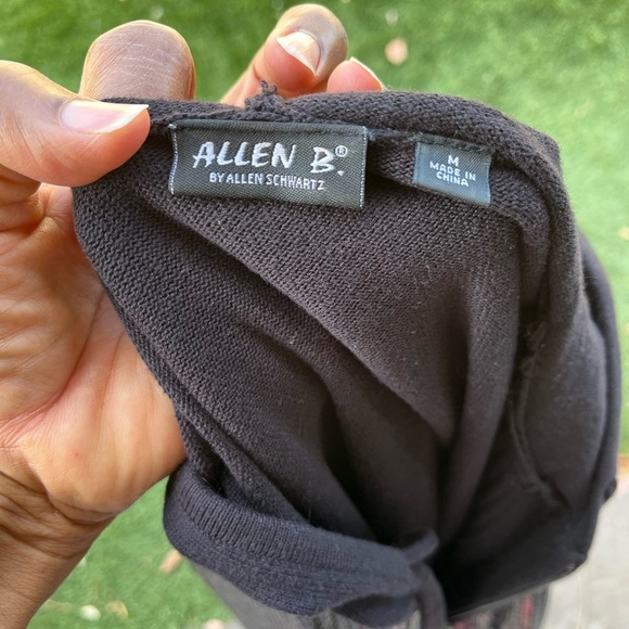 Women’s sequence black casual jacket with pockets & hood by Allen B. Size Medium - Picture 5 of 5